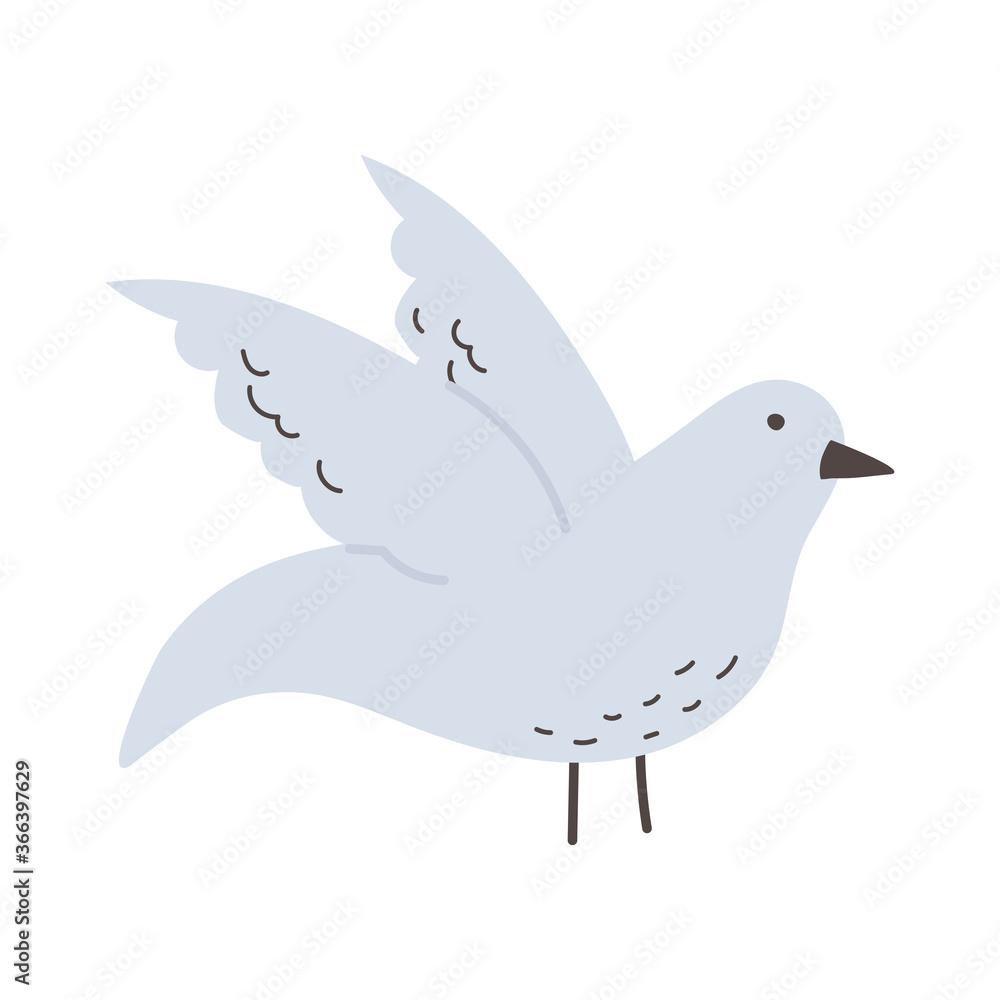 pigeon bird open wings cartoon isolated design icon pigeon bird open wings cartoon isolated design icon