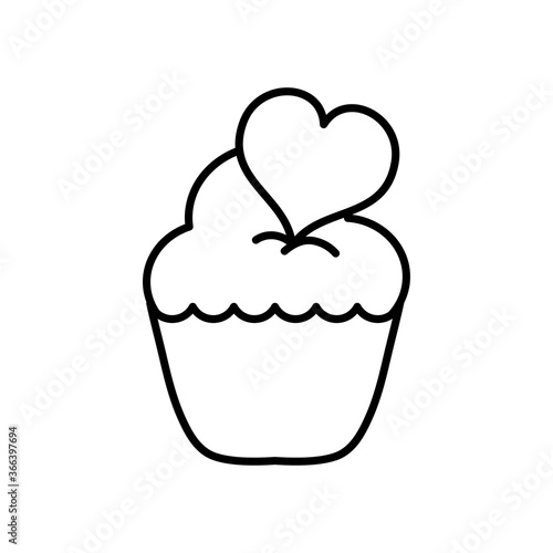 love cupcake icon  line style