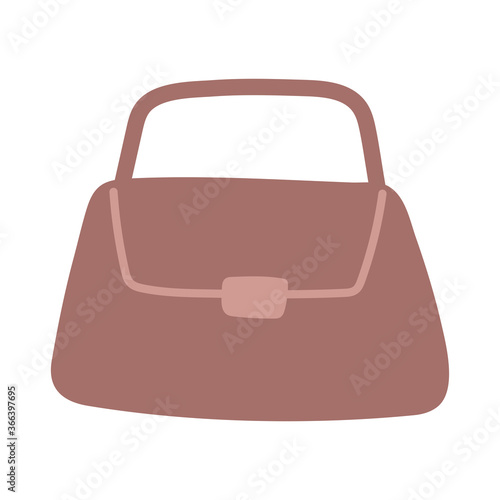 brown bag female accessory isolated design icon