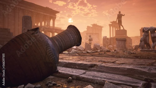 Ancient City,  3D Animation with real photo-scanned archaeological sites and art. 