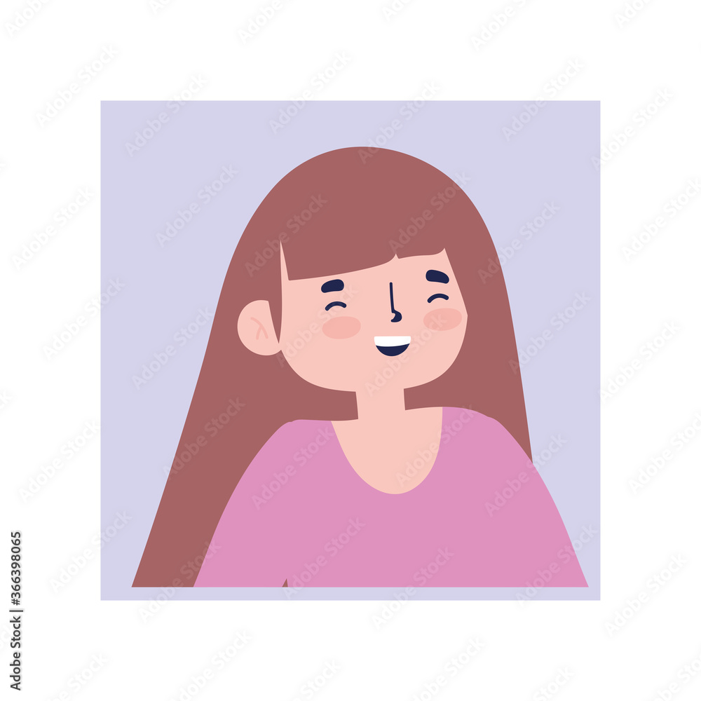 young woman cartoon character isolated design icon young woman cartoon character isolated design icon