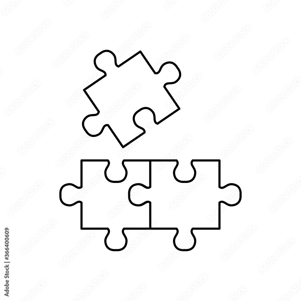 jigsaw pieces icon image, line style jigsaw pieces icon image, line style