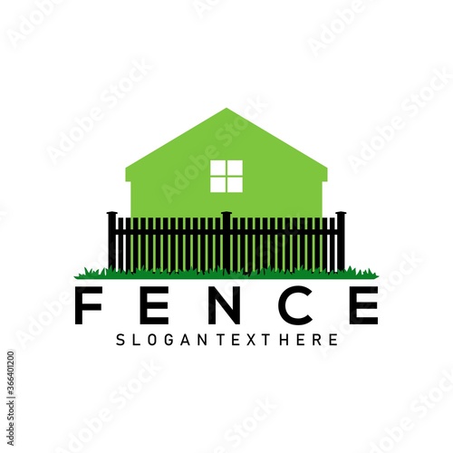 fence logo design icon vector