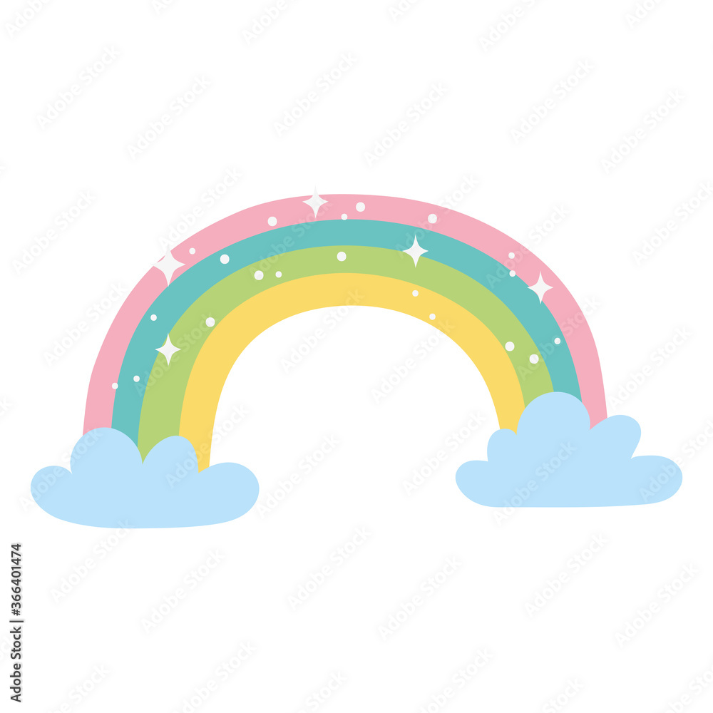 rainbow clouds bright decoration cartoon isolated design icon rainbow clouds bright decoration cartoon isolated design icon