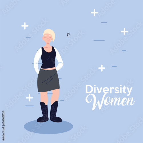 european woman cartoon of cultural diversity vector design