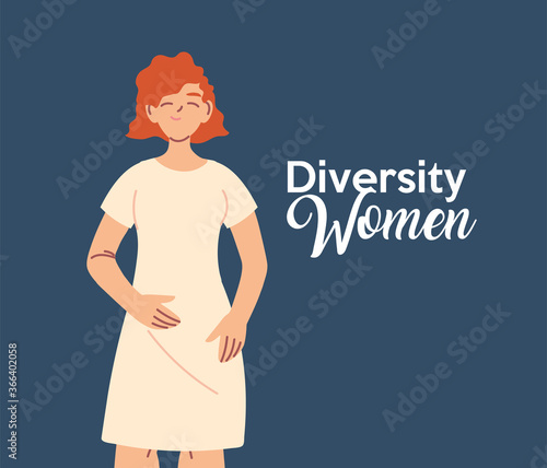 european woman cartoon of cultural diversity vector design