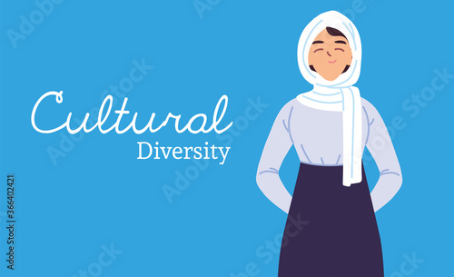 arabic woman cartoon of cultural diversity vector design