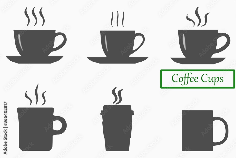 Obraz premium Coffee Cup Icons, Vector Image Set