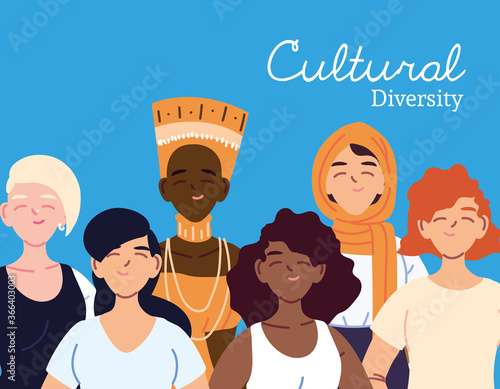 Women cartoons of cultural diversity vector design