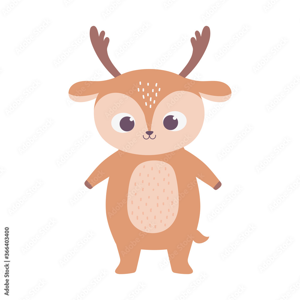 cute little deer animal cartoon isolated design icon