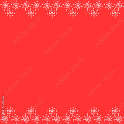 Seamless background with frame pattern of snowflakes along the top and bottom edge. New year Christmas background texture. For border,edge,gift wrapping,banner,stationery,flyer,graphic design,edging