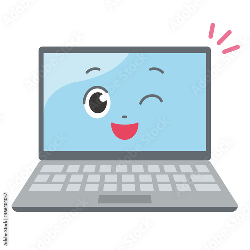 ノートパソコン　キャラクター　表情