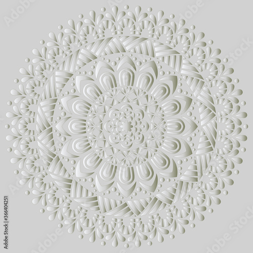 Mandala pattern white 3D gradient good mood