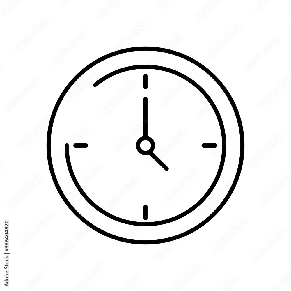 classic wall clock icon, line style classic wall clock icon, line style