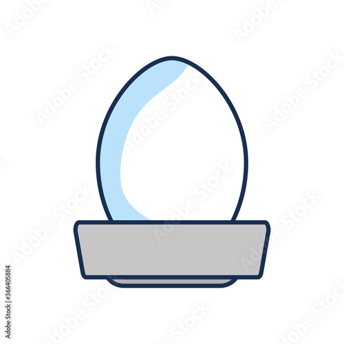 egg on stand icon, line fill style