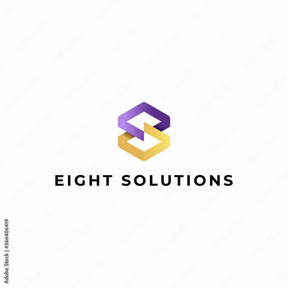 illustration vector graphic logo design. pictogram logo, combination letter S and 8 in hexagon shape illustration vector graphic logo design. pictogram logo, combination letter S and 8 in hexagon shape
