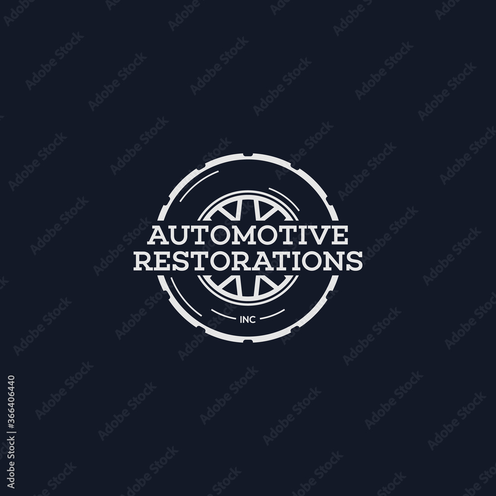 Fototapeta premium illustration vector graphic logo designs. car tire, car services and restorations