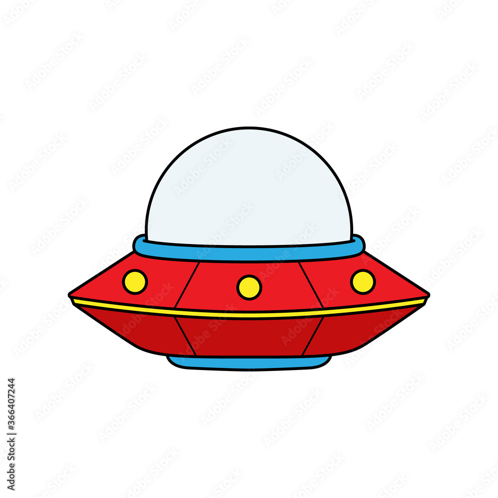 Cartoon UFO Spaceship Vector Illustration Cartoon UFO Spaceship Vector Illustration