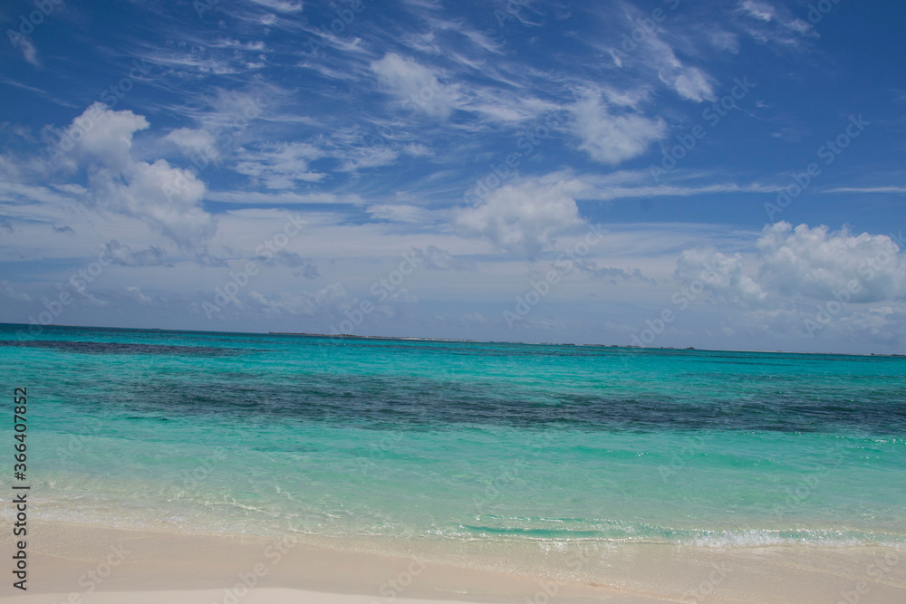 Fototapeta premium tropical beach with blue sky los roques venezuela