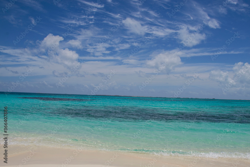 tropical beach with blue sky los roques venezuela