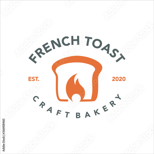 French Toast logo craft bakery badge template