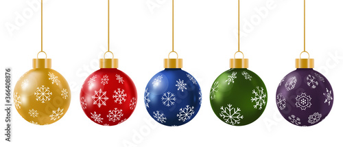3D Vector Christmas ball isolated on a white background.