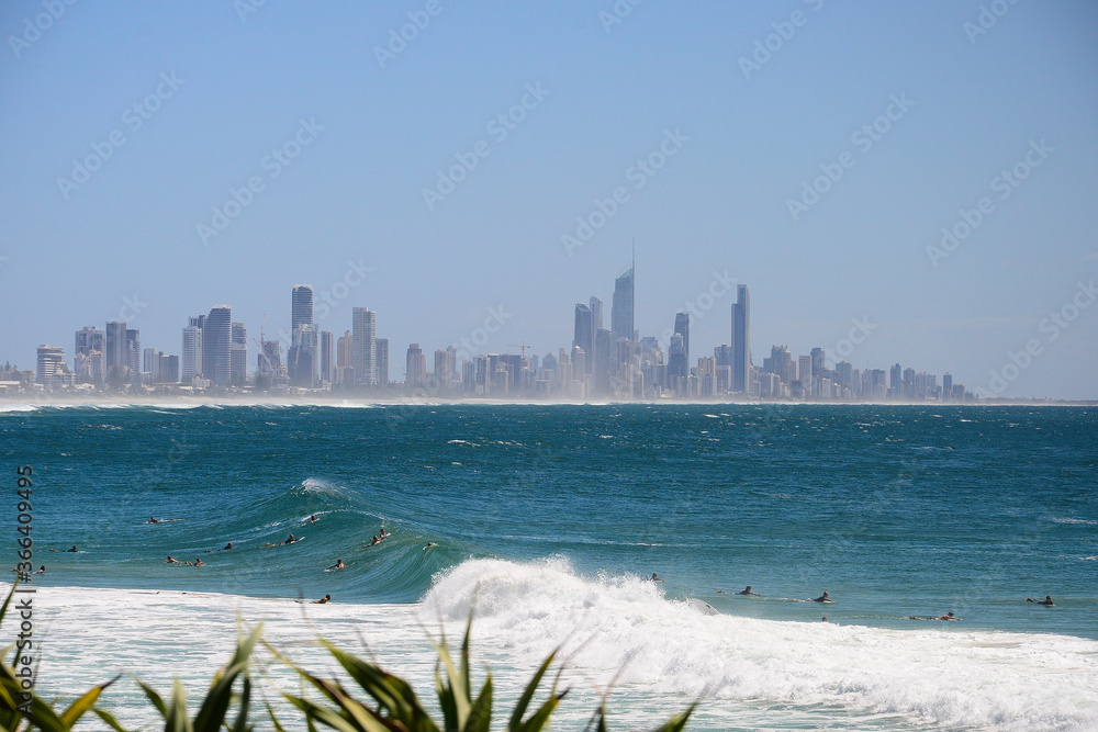 People surfing in Burleigh Heads, Australia