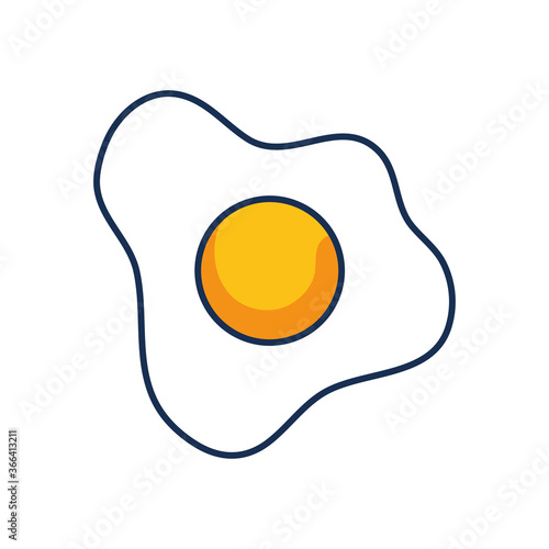 fried egg icon, line fill style