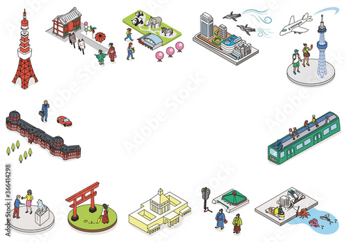 Welcome to TOKYO JAPAN.Isometric vector Illustration of TOKYO CITY JAPAN.