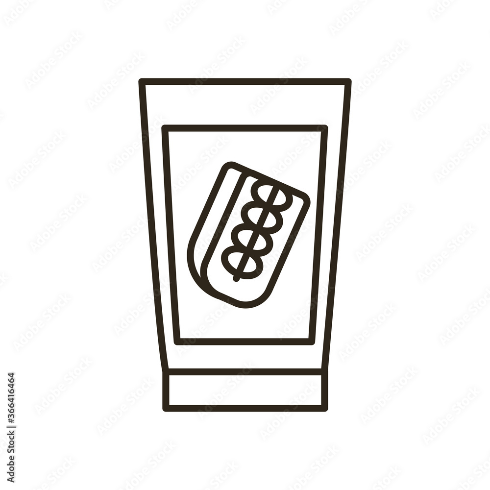 teeth box in glass line style icon vector design teeth box in glass line style icon vector design