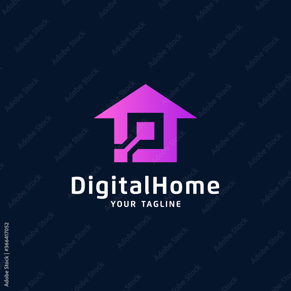 abstract digital house with gradient colors abstract digital house with gradient colors