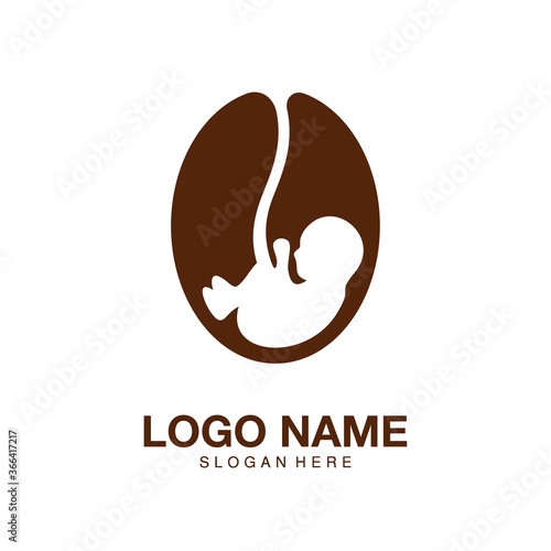 Logo coffee baby flat modern design