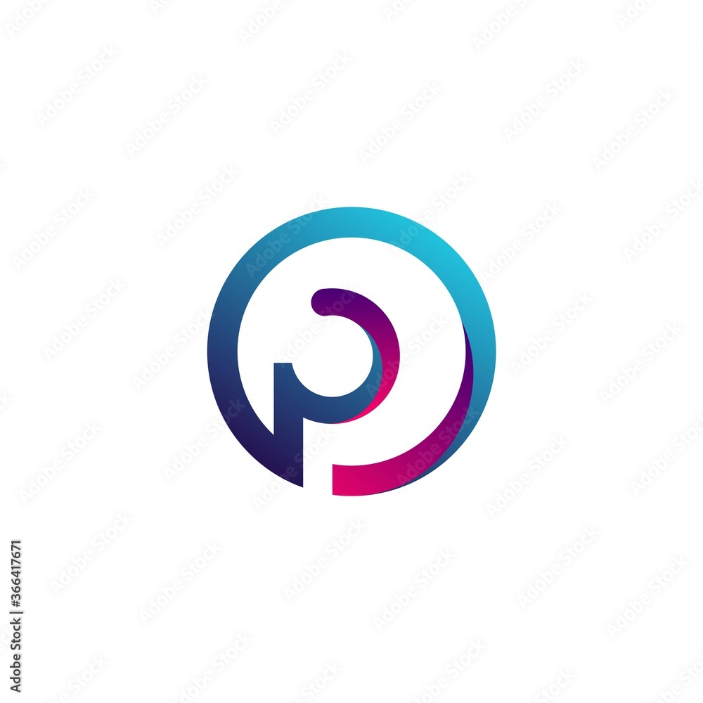 Letter P logo design inspiration with gradient circle concept Letter P logo design inspiration with gradient circle concept