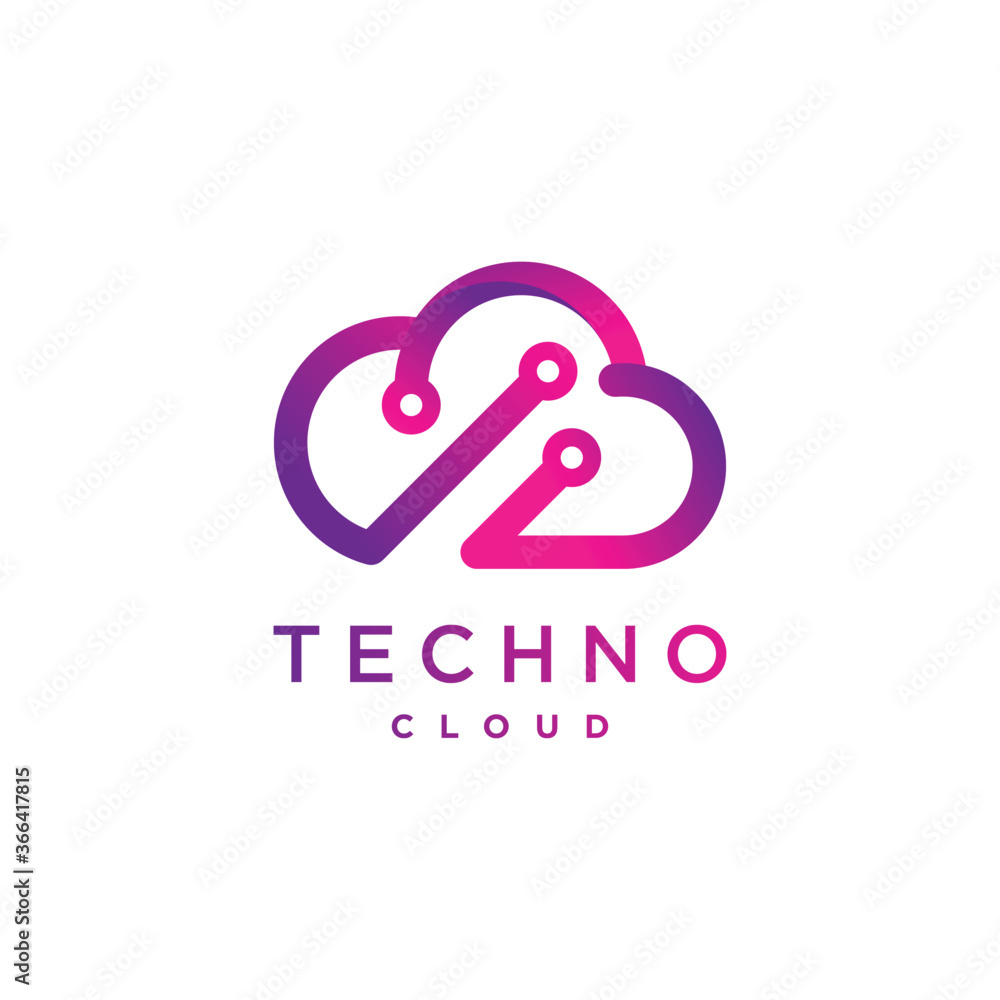Cloud technology logo design template, modern, computer, cloud Cloud technology logo design template, modern, computer, cloud