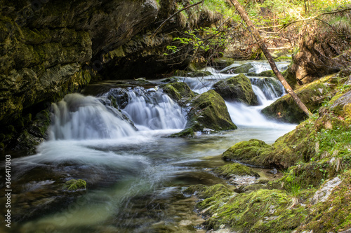 Sommerlicher Weissbach und Weissbachschlucht bei Schneizlreuth im Berchtesgadener Land  Bayern