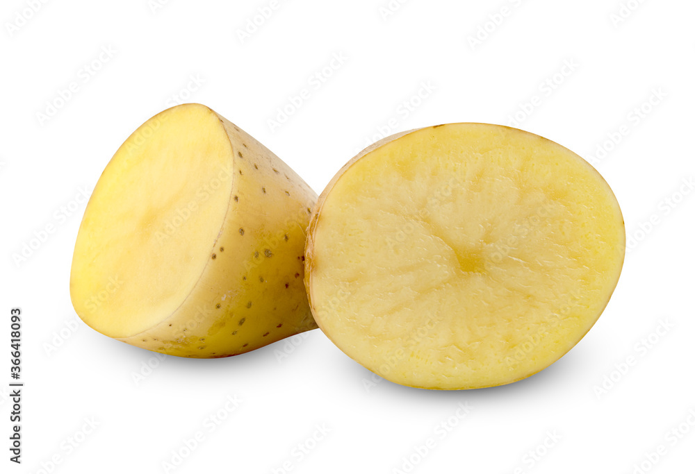 sliced potatoes isolated on white background sliced potatoes isolated on white background