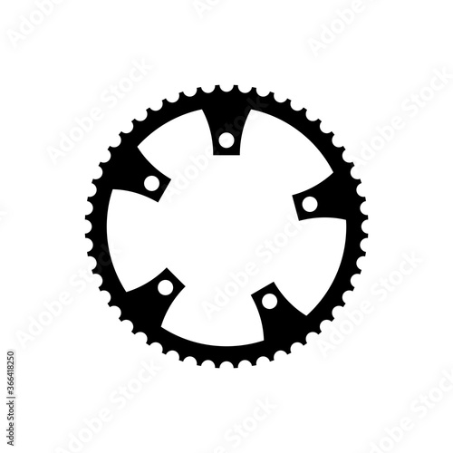 PrintSimple Flat Monochrome bicycle sprocket icon. Chainrings, Bike gear icon. Vector illustration. Eps10