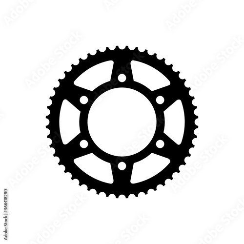 PrintSimple Flat Monochrome bicycle sprocket icon. Chainrings, Bike gear icon. Vector illustration. Eps10 photo