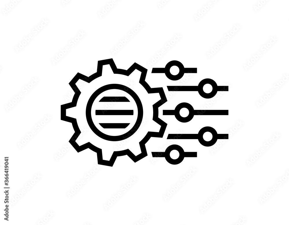 Adjustment settings vector linear icon. Adjustment settings vector linear icon.