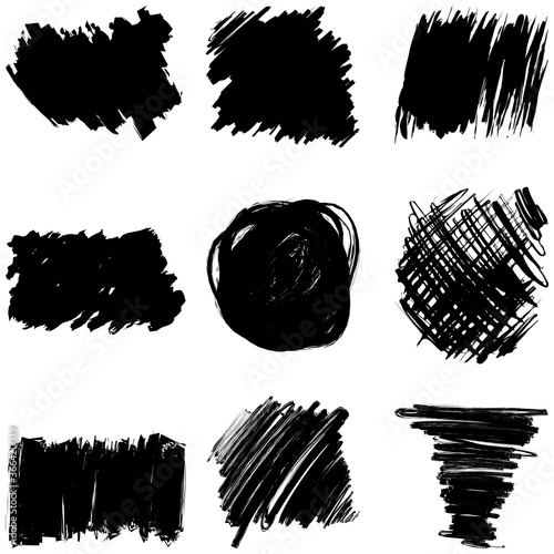 Vector set of pencil hatching in a free style. Easy and свободное application and change of shape, color, direction.