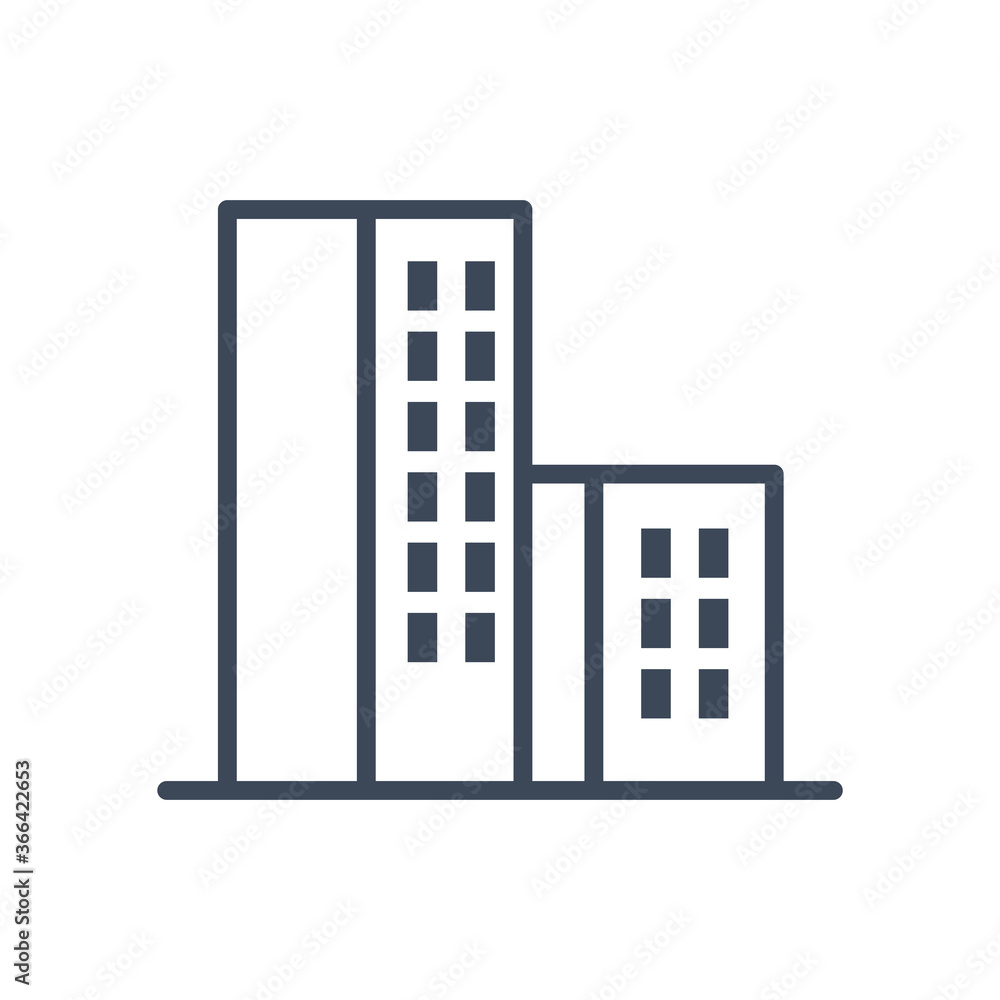 city building with windows line style icon vector design city building with windows line style icon vector design