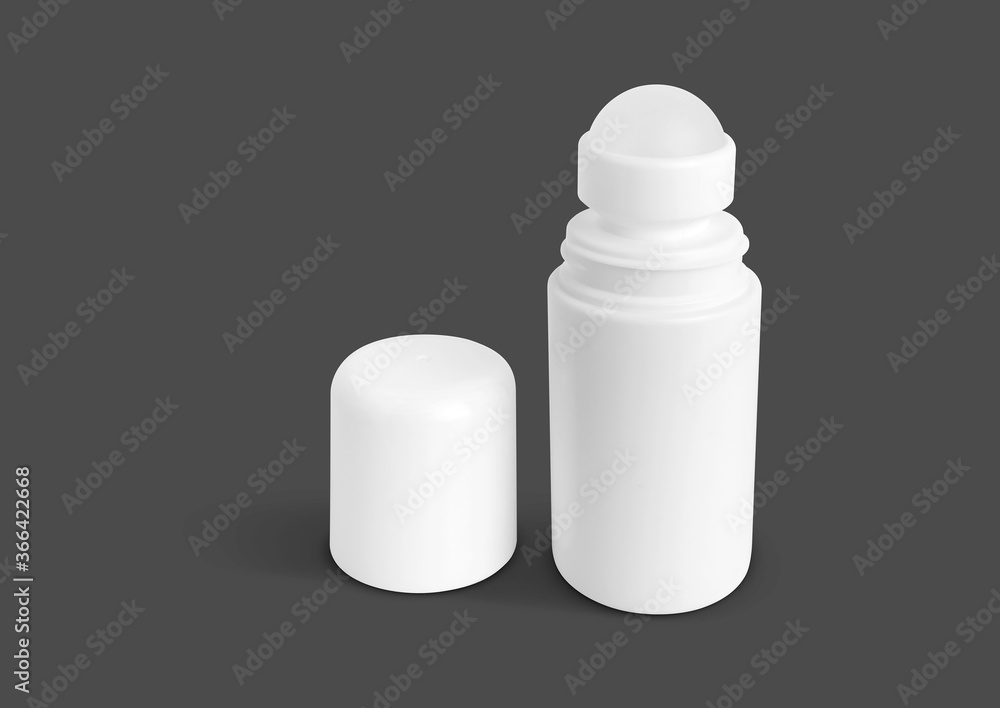 white roll-on bottle for deodorant product design mock-up isolated on gray background white roll-on bottle for deodorant product design mock-up isolated on gray background