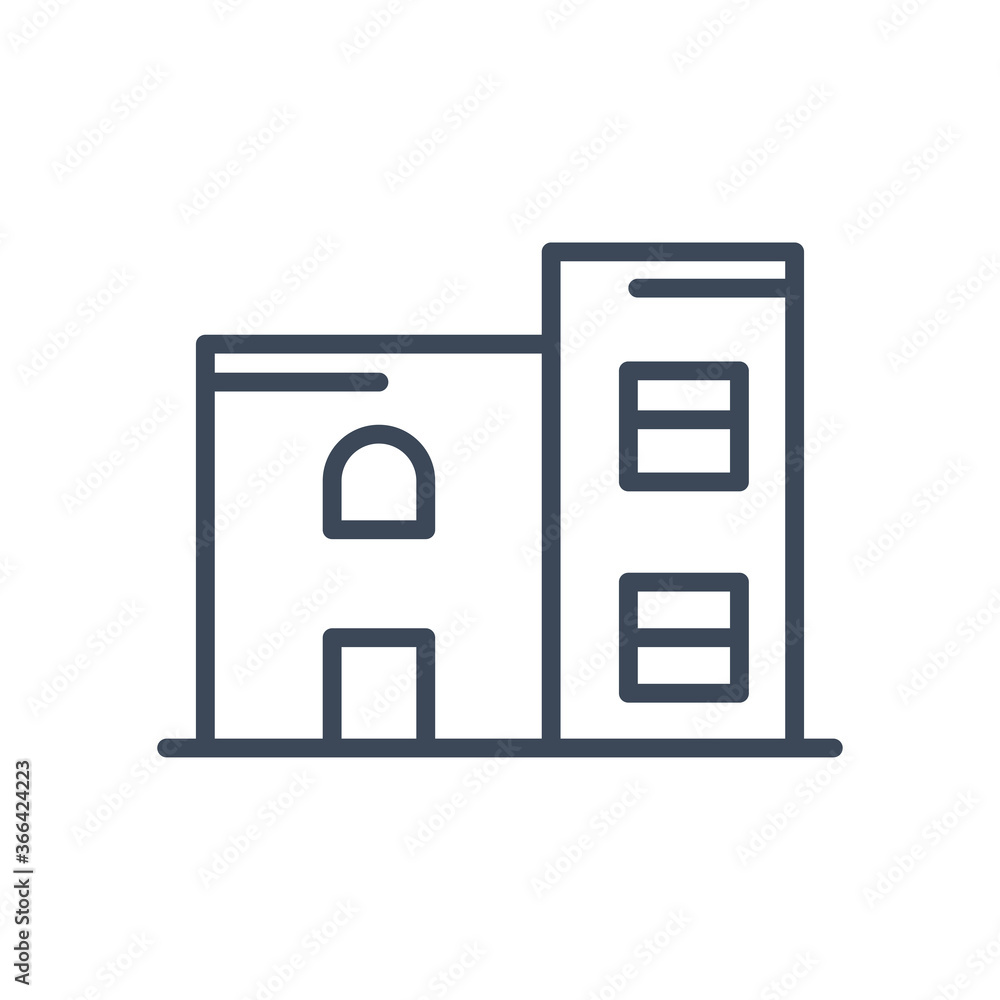 house with windows and door line style icon vector design house with windows and door line style icon vector design