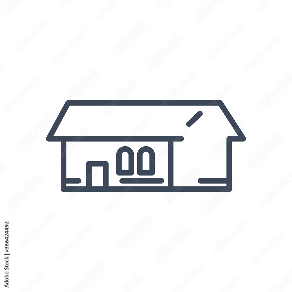 house with windows and door line style icon vector design house with windows and door line style icon vector design