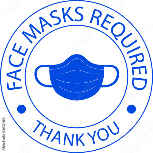 face masks required icons in vector	
