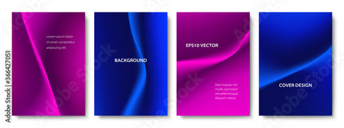 Set of Abstract Wavy Backgrounds. Colorful Minimal Cover Design Templates with Copy Space. EPS 10 Vector.