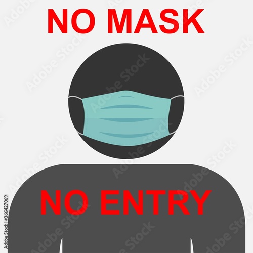 No entry without a face mask concept