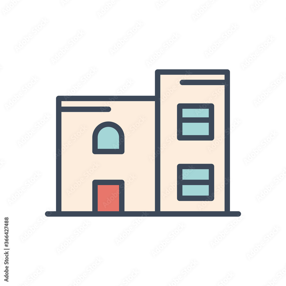house with windows and door line and fill style icon vector design house with windows and door line and fill style icon vector design