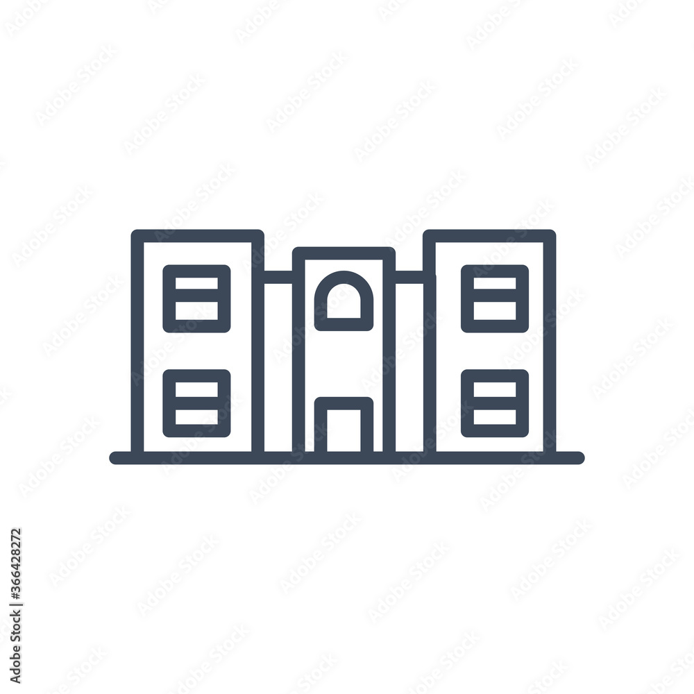 city building with windows line style icon vector design city building with windows line style icon vector design