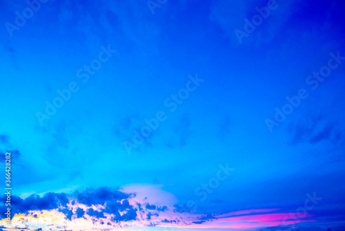 blue sky and white clouds.